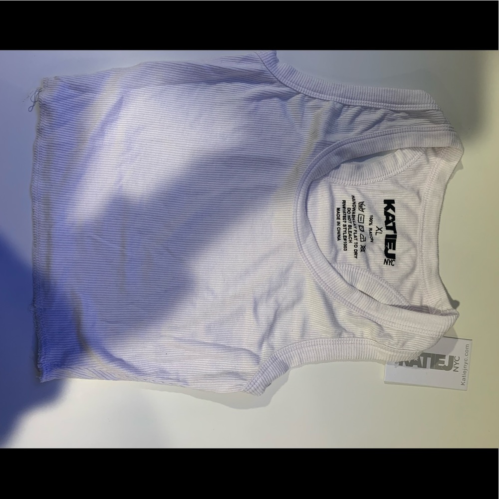 KATIE J CROP WHITE TANK